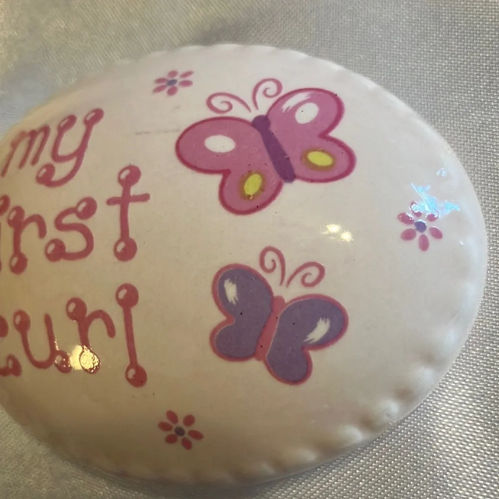 Keepsake Box “My First Curl” Pink‎ and Purple Butterfly